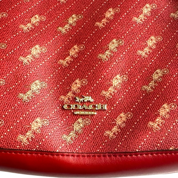 Coach Red Horse and Carriage Tote Bag with Monogram Pattern- Like New - Picture 7 of 12